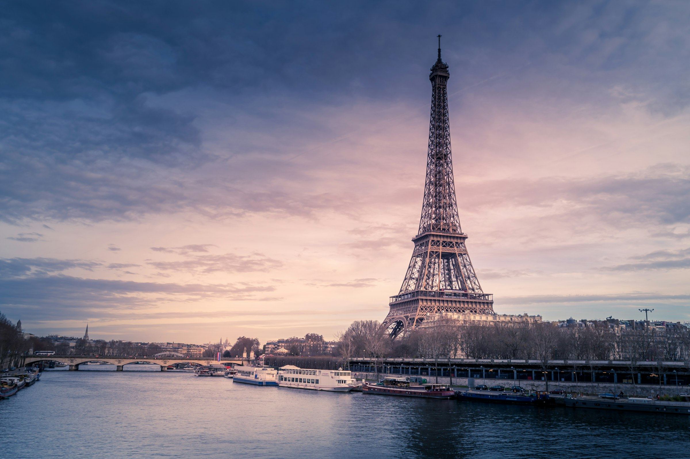 The Eiffel Tower above the Seine